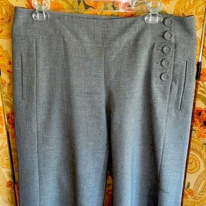 CAbi Size 8 light gray side button sailor style pants